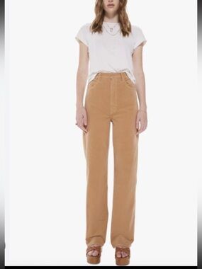 mother high waisted tunnel vision sneak courdoroy cafe spice NWT size 26